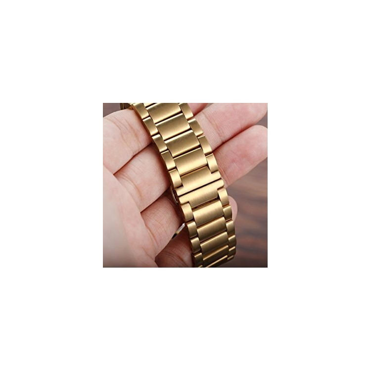 Luxury Three Beads Stainless Steel Butterfly Buckle Wrist Strap for Fitbit Charge 2 - Gold Color-6