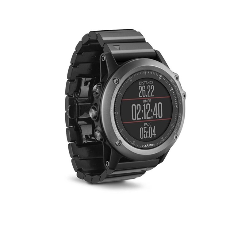 Relógio de aço inoxidável com fivela de borboleta para Garmin Fenix ??3 - Preto-2