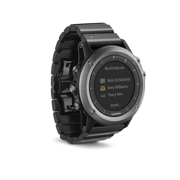 Relógio de aço inoxidável com fivela de borboleta para Garmin Fenix ??3 - Preto-5
