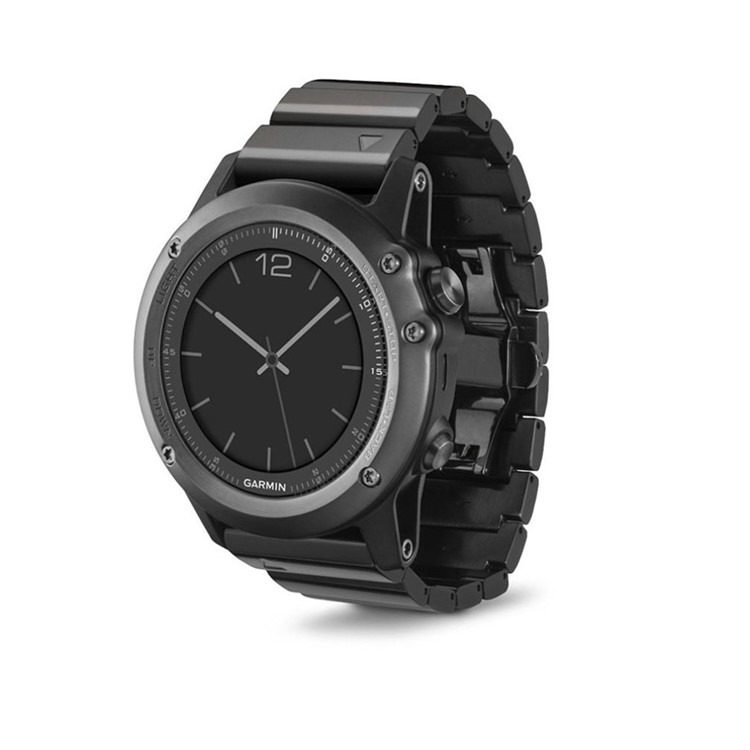 Relógio de aço inoxidável com fivela de borboleta para Garmin Fenix ??3 - Preto-8