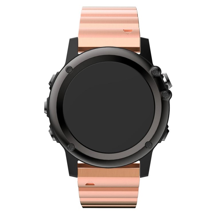 Solid Stainless Steel Link Bracelet Watch Strap with Butterfly Buckle for Garmin Fenix 3 - Rose Gold Color-2