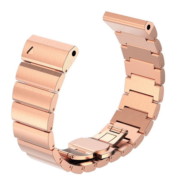 Solid Stainless Steel Link Bracelet Watch Strap with Butterfly Buckle for Garmin Fenix 3 - Rose Gold Color-5