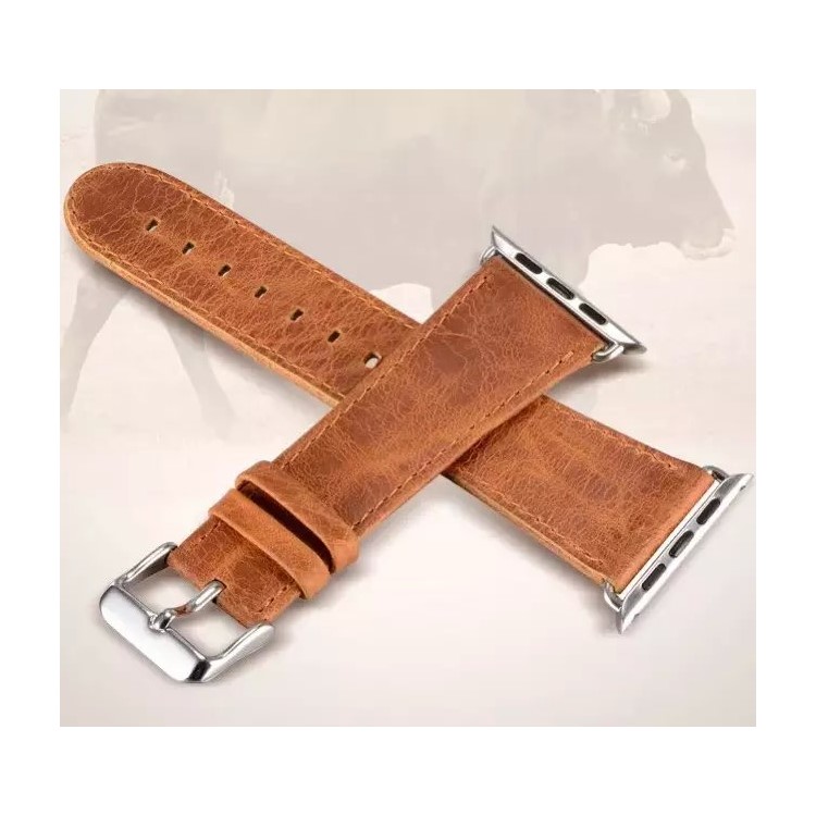 Retro Style Crazy Horse Leather Watch Band with Lugs Adapters for Apple Watch Series 4 40mm / Series 3 2 1 38mm - Brown-2