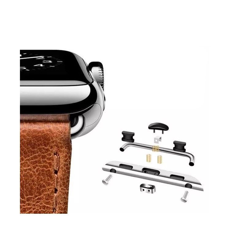 Retro Style Crazy Horse Leather Watch Band with Lugs Adapters for Apple Watch Series 4 40mm / Series 3 2 1 38mm - Brown-4
