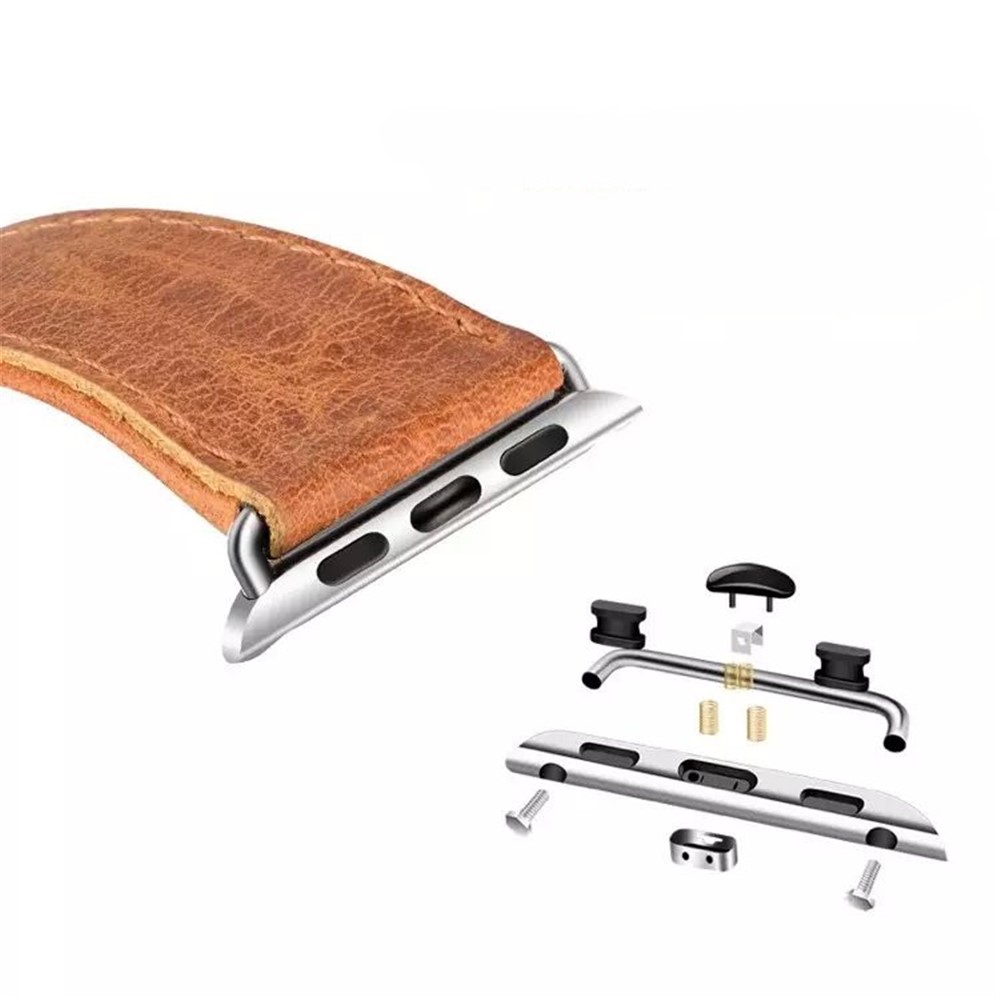 Crazy Horse Texture Retro Leather Watch Strap with Lugs Adapters for Apple Watch Series 3 / 2 / 1 42mm - Brown-3