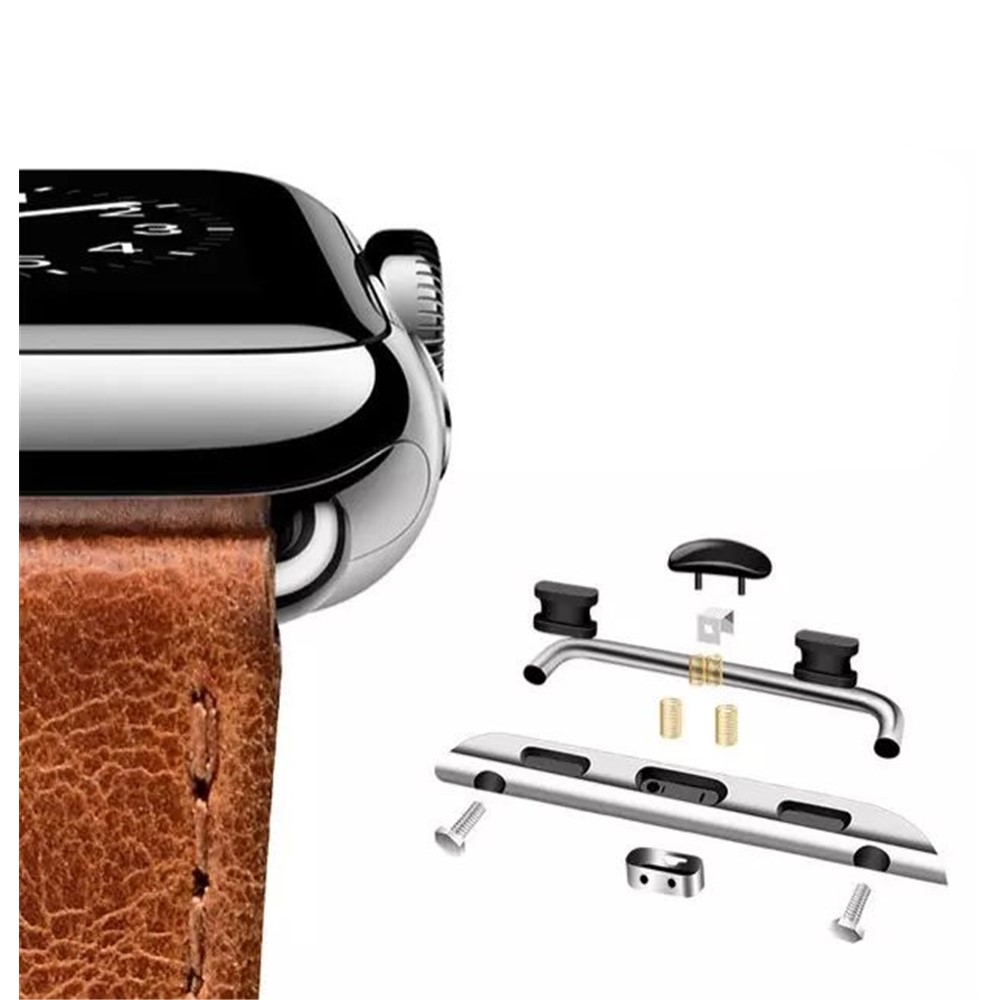 Crazy Horse Texture Retro Leather Watch Strap with Lugs Adapters for Apple Watch Series 3 / 2 / 1 42mm - Brown-4