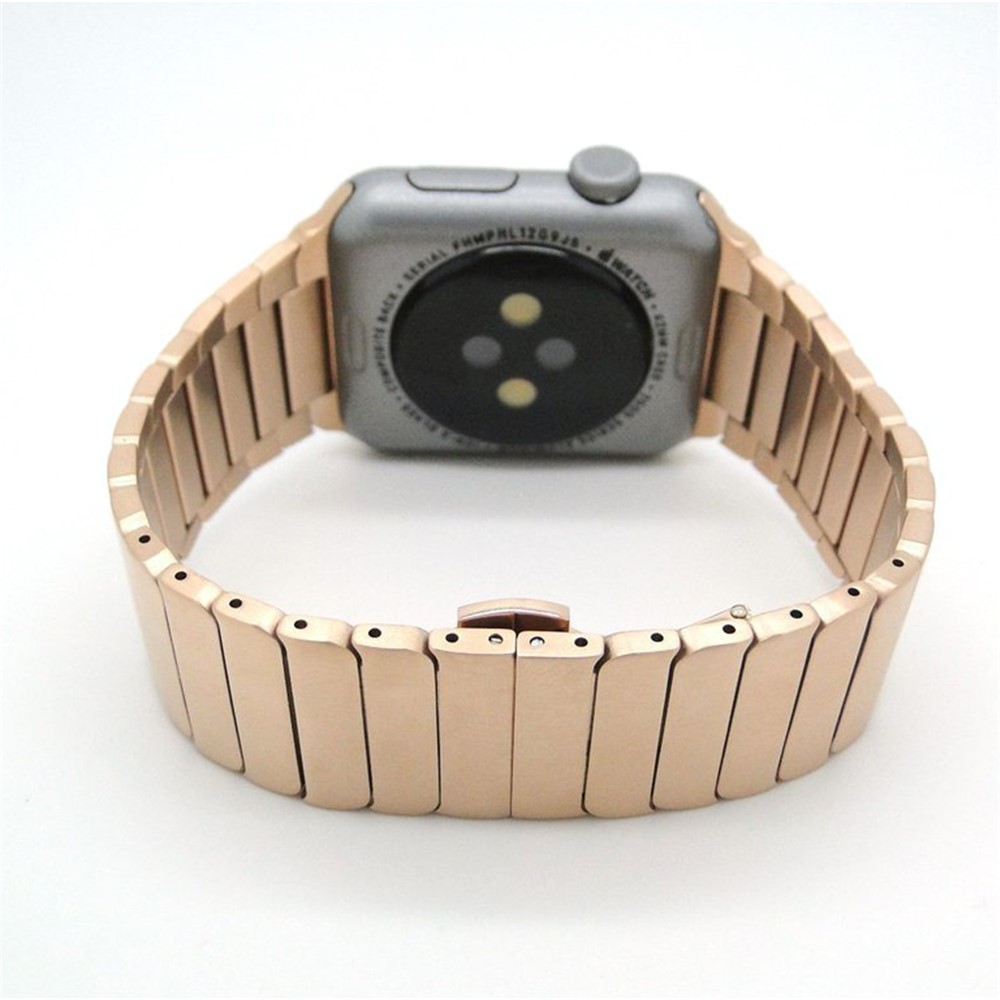 Solid Stainless Steel Link Bracelet Watch Strap for Apple Watch Series 3 Series 2 Series 1 38mm - Rose Gold Color-5