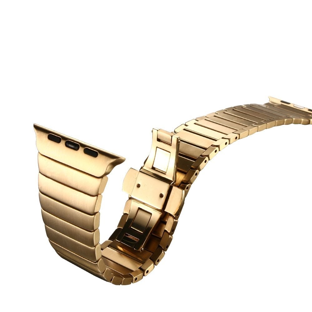 Solid Stainless Steel Link Bracelet Watch Strap for Apple Watch Series 3 Series 2 Series 1 38mm - Rose Gold Color-7