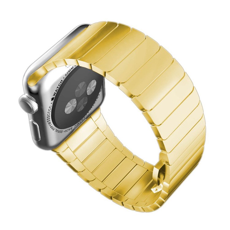 Solid Stainless Steel Watch Strap with Butterfly Buckle for Apple Watch Series 3 Series 2 Series 1 38mm - Gold Color-2