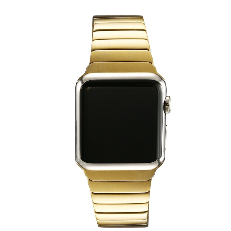 Solid Stainless Steel Watch Strap with Butterfly Buckle for Apple Watch Series 3 Series 2 Series 1 38mm - Gold Color-3