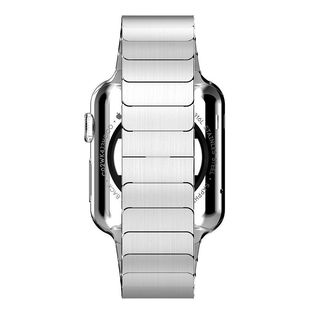 Butterfly Buckle Stainless Steel Watch Band Link Bracelet for Apple Watch Series 2 Series 1 42mm - Silver-6