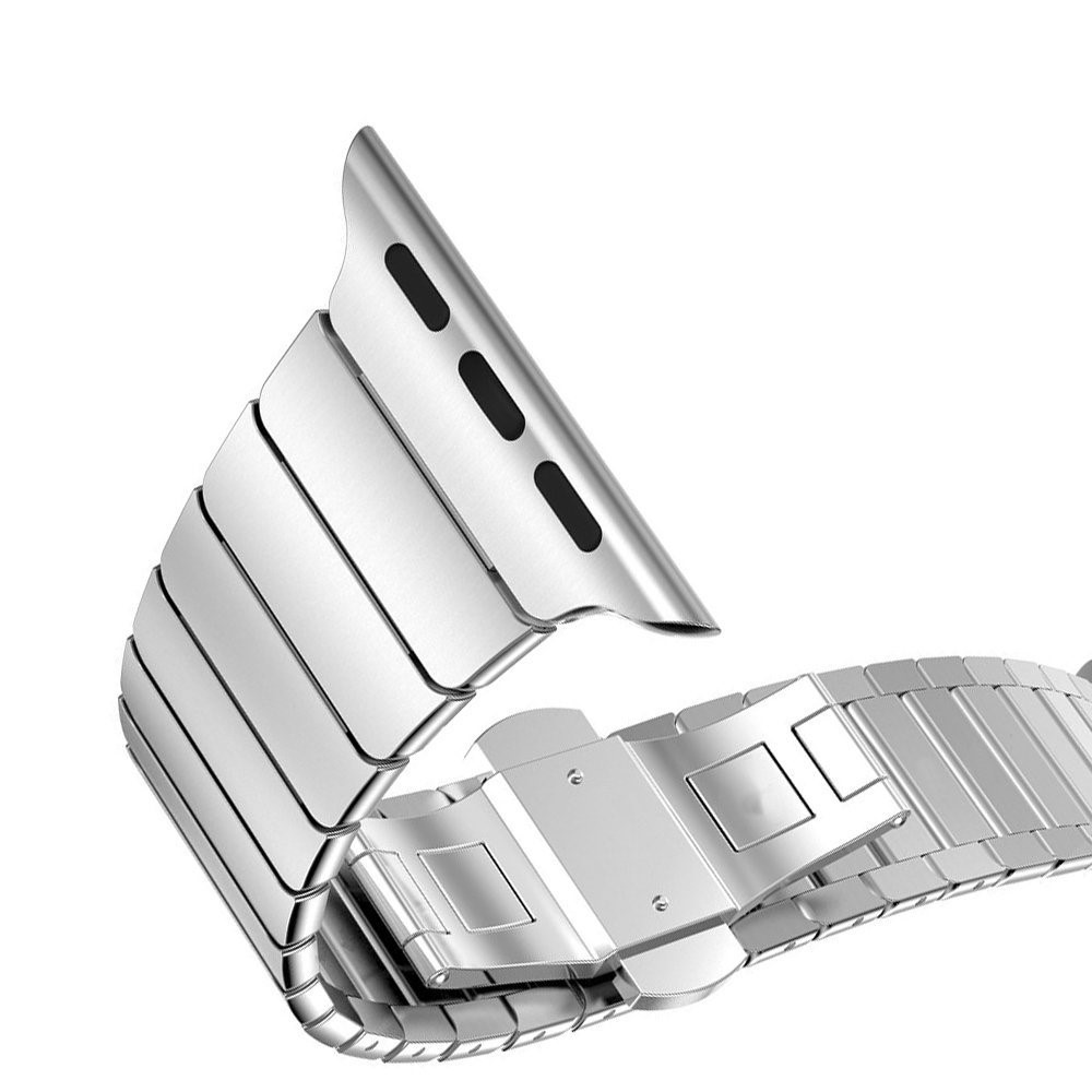 Butterfly Buckle Stainless Steel Watch Band Link Bracelet for Apple Watch Series 2 Series 1 42mm - Silver-7