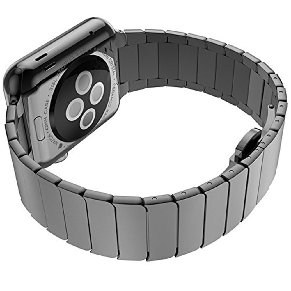 Stainless Steel Link Chain Watch Strap with Butterfly Buckle for Apple Watch Series 3 / 2 / 1 42mm - Black-3