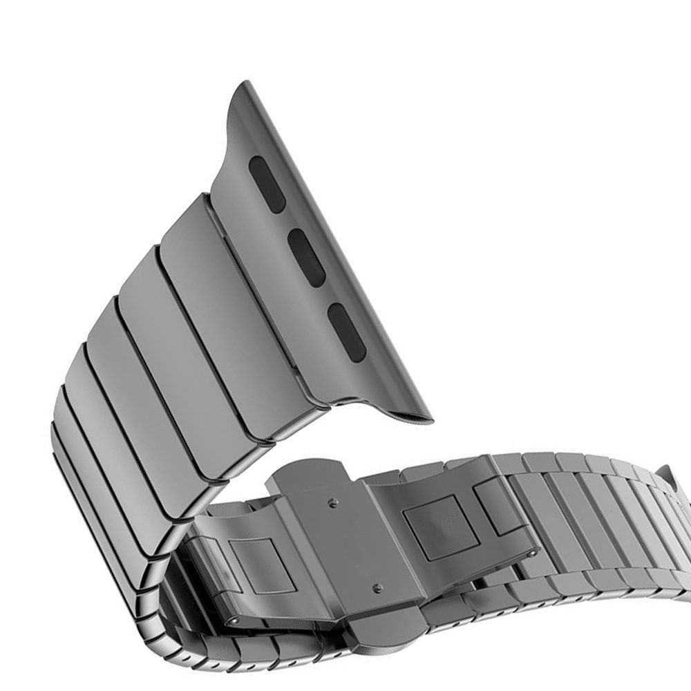 Stainless Steel Link Chain Watch Strap with Butterfly Buckle for Apple Watch Series 3 / 2 / 1 42mm - Black-4