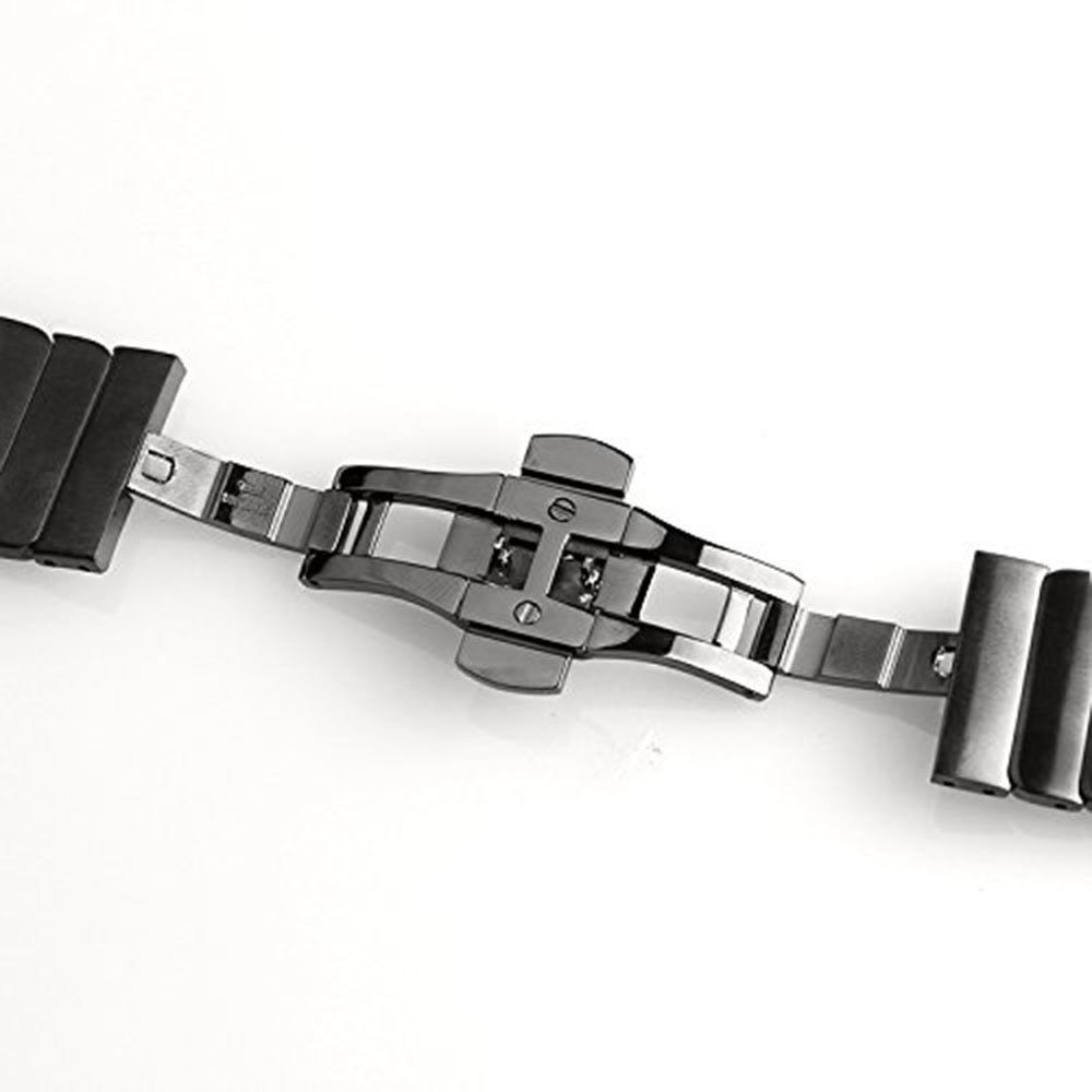 Stainless Steel Link Chain Watch Strap with Butterfly Buckle for Apple Watch Series 3 / 2 / 1 42mm - Black-5