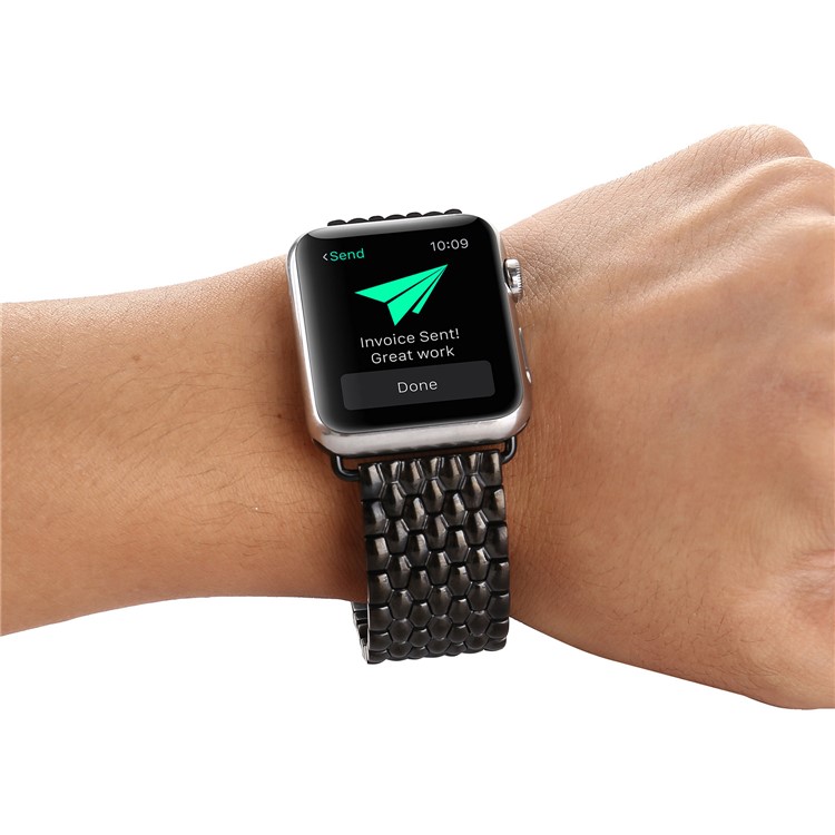 Dragon Pattern Stainless Steel Strap for 42mm Apple Watch Series 3 Series 2 Series 1 - Black-4