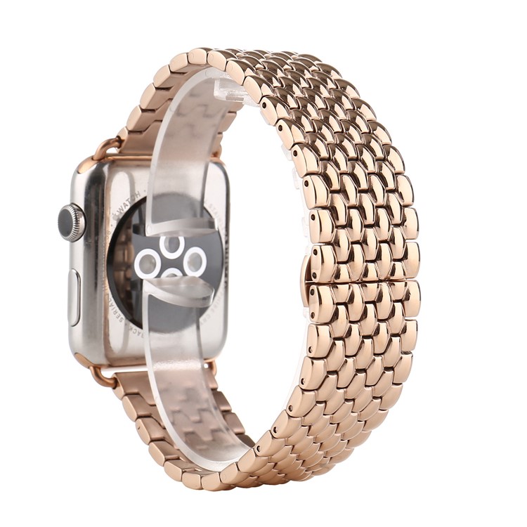 Dragon Pattern Stainless Steel Metal Band for 42mm Apple Watch Series 3 Series 2 Series 1 - Gold Color-2