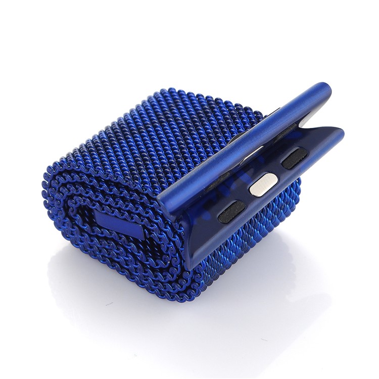 Camouflage Pattern Milanese Mesh Design Metal Watch Strap Bracelet for Apple Watch 38mm Series 3 Series 1 Series 2 - Blue-2