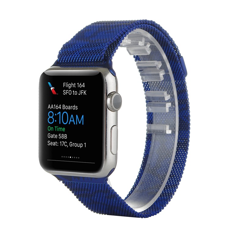 Camouflage Pattern Milanese Mesh Design Metal Watch Strap Bracelet for Apple Watch 38mm Series 3 Series 1 Series 2 - Blue-4