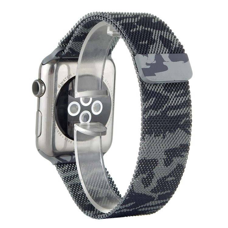 Camouflage Pattern Magnetic Milanese Stainless Steel Watch Band for Apple Watch 42mm Series 1 Series 2 - Grey-2