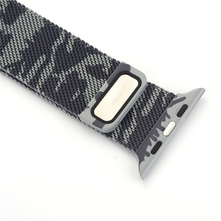 Camouflage Pattern Magnetic Milanese Stainless Steel Watch Band for Apple Watch 42mm Series 1 Series 2 - Grey-4