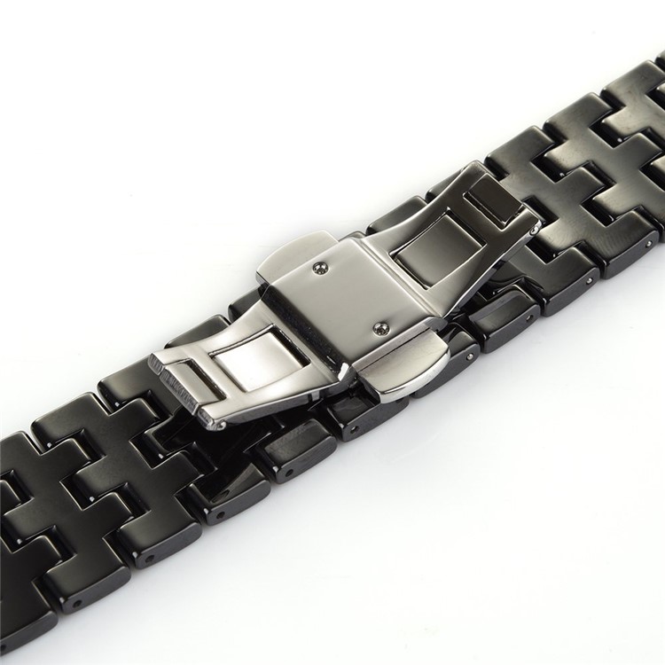Butterfly Buckle Ceramic Bracelet Watch Band for Apple Watch 42mm Series 1 Series 2 - Black-5