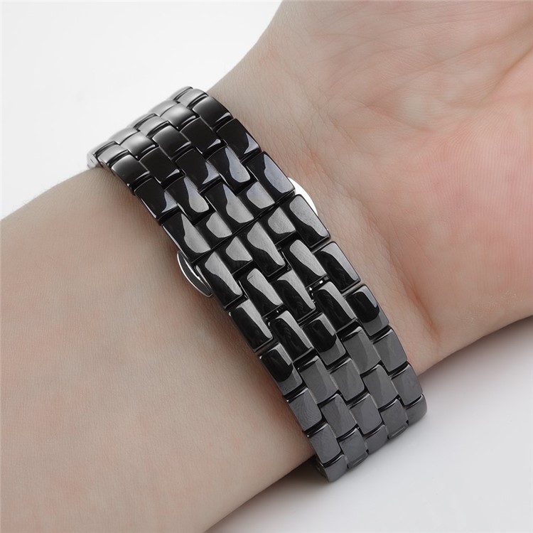 Butterfly Buckle Ceramic Bracelet Watch Band for Apple Watch 42mm Series 1 Series 2 - Black-6