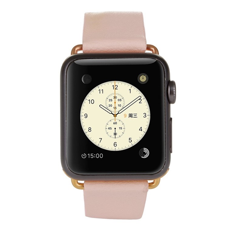 Modern Genuine Leather Watch Strap with Magnetic Buckle for 42mm Apple Watch Series 3 Series 2 Series 1 - Pink-4