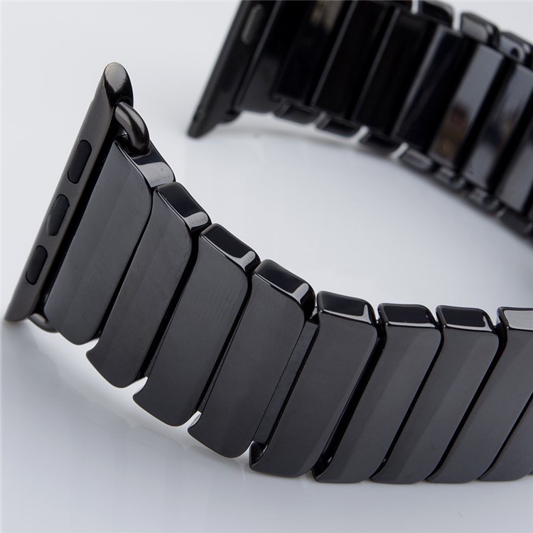 Butterfly Buckle Ceramic Watch Band for Apple Watch 42mm Series 1 Series 2 - Black-11