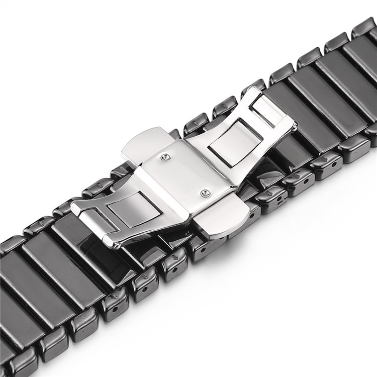 Butterfly Buckle Ceramic Watch Band for Apple Watch 42mm Series 1 Series 2 - Black-9