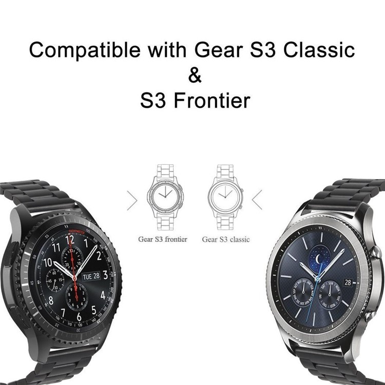 Stainless Steel Metal Watchband Butterfly Closure for Samsung Gear S3 Frontier/Classic - Black-8