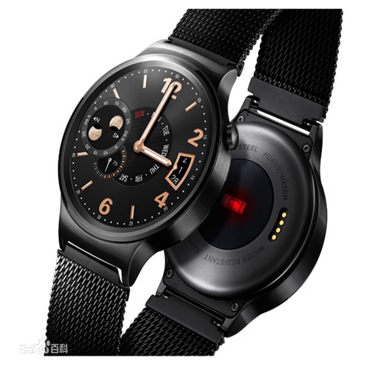 OEM Stainless Steel Mesh Watch Band Strap Replacement for Huawei Watch - Black-4