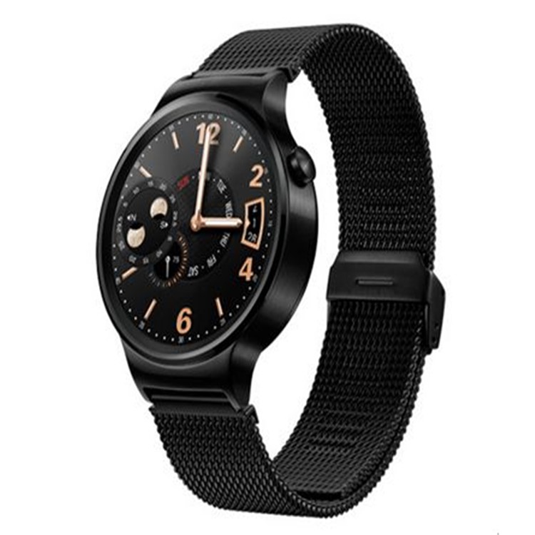 OEM Stainless Steel Mesh Watch Band Strap Replacement for Huawei Watch - Black-6