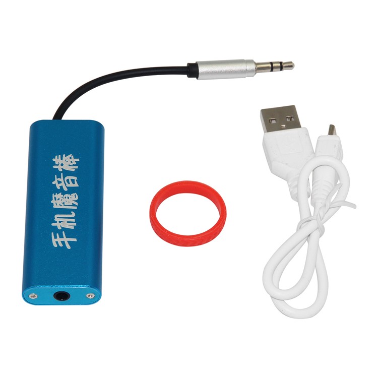 3.5mm Stereo HiFi Headphone Audio Sound Amplifier Adapter - Blue-6