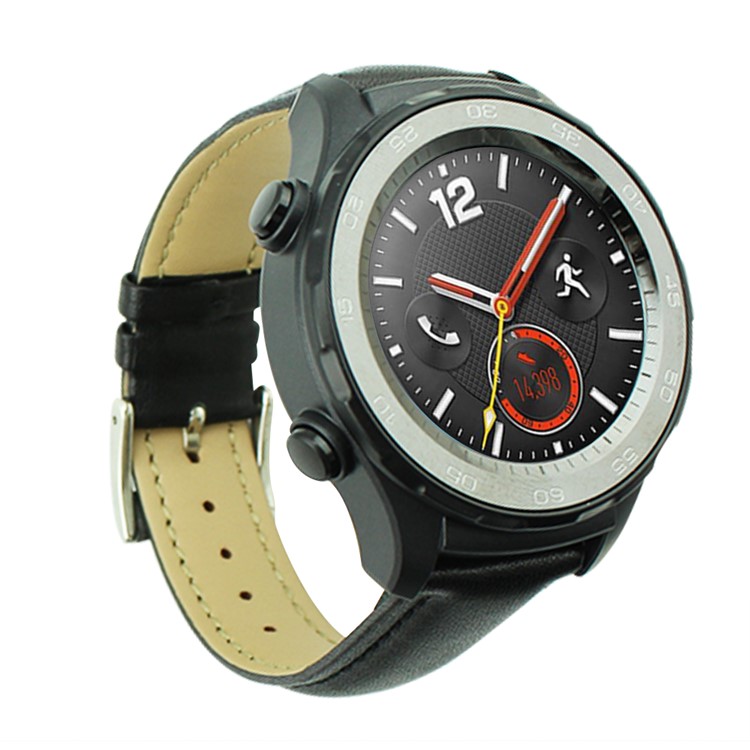 Genuine Leather Watch Band Strap Replacement for Huawei Watch 2 - Black-4