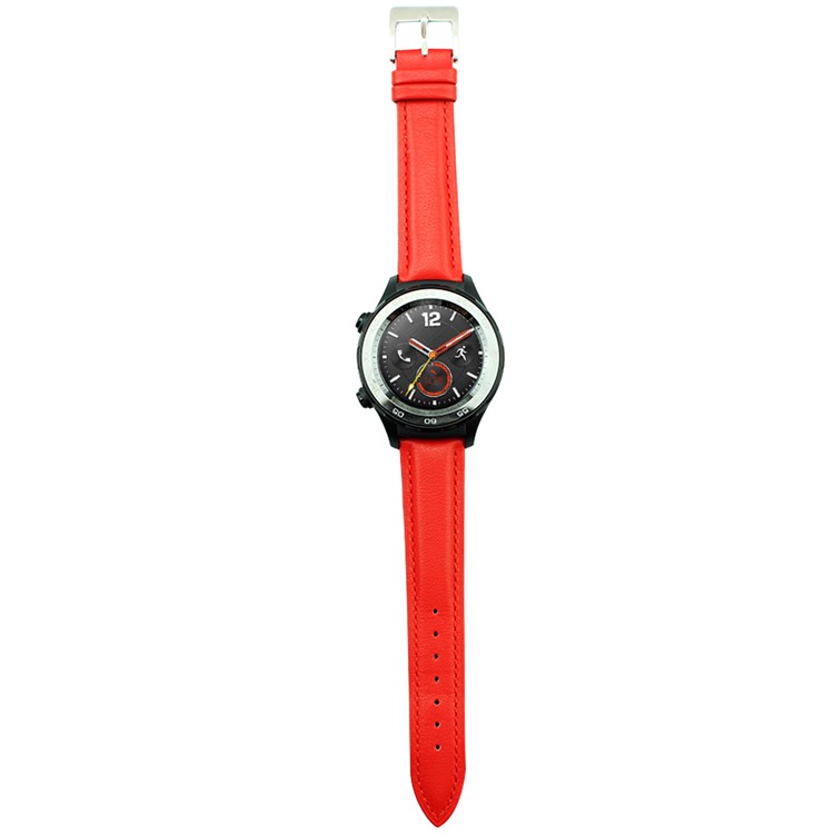 Genuine Leather Watch Bracelet Strap for Huawei Watch 2 - Red-2