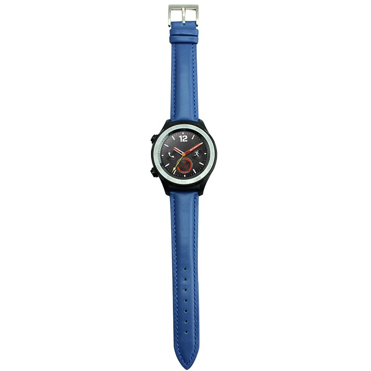 Genuine Leather Watch Band with Classic Buckle for Huawei Watch 2 - Blue-2