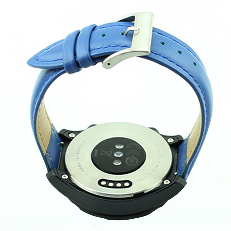 Genuine Leather Watch Band with Classic Buckle for Huawei Watch 2 - Blue-5