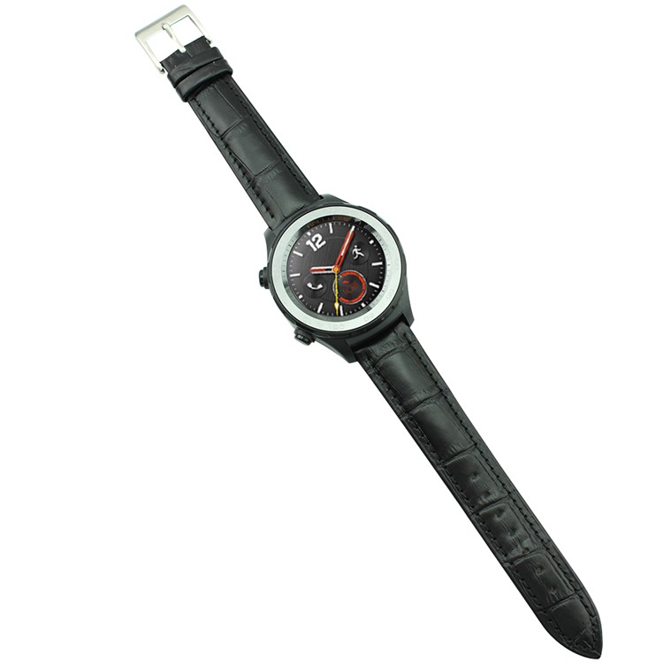 Crocodile Texture Genuine Leather Watch Band for Huawei Watch 2 - Black-1