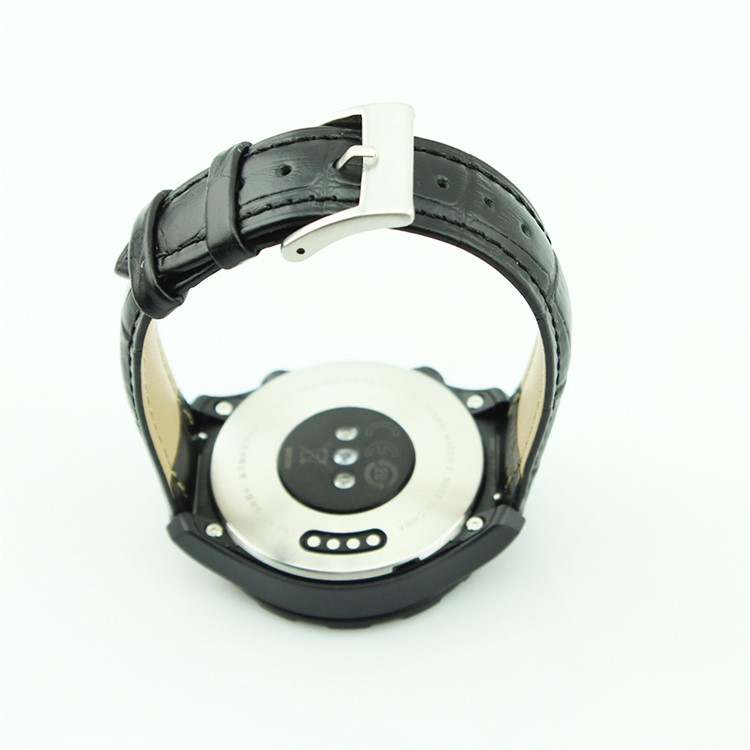 Crocodile Texture Genuine Leather Watch Band for Huawei Watch 2 - Black-3