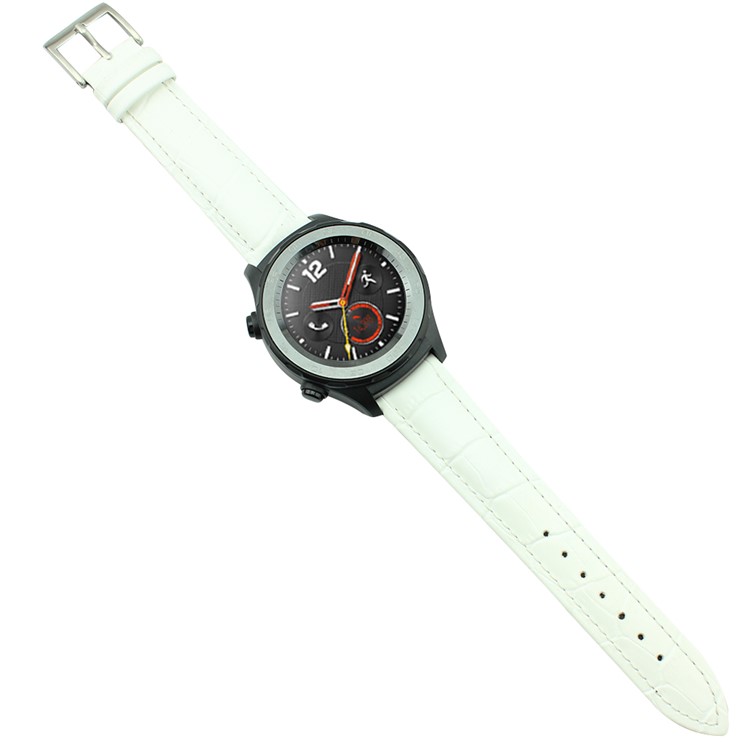 Crocodile Texture Genuine Leather Watch Wrist Strap for Huawei Watch 2 - White-1