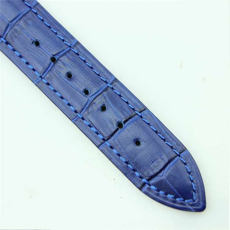 Crocodile Texture Genuine Leather Watch Strap with Classic Buckle for Huawei Watch 2 - Blue-5
