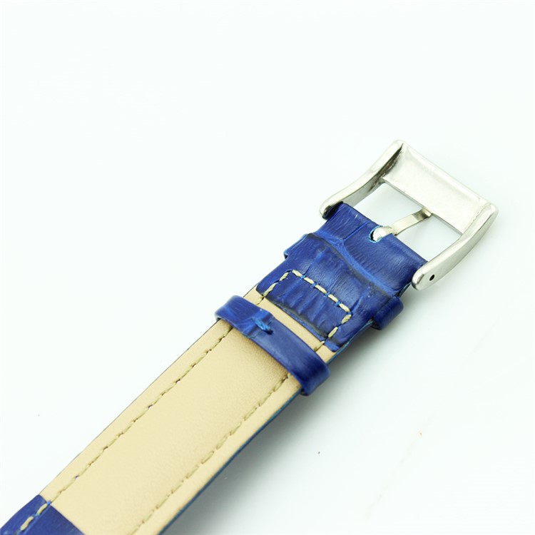 Crocodile Texture Genuine Leather Watch Strap with Classic Buckle for Huawei Watch 2 - Blue-6