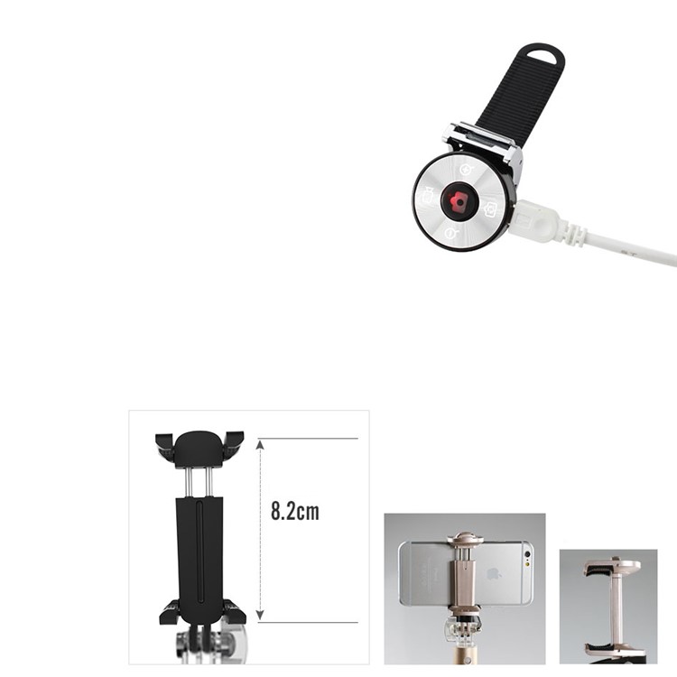 WONEW Selfie Stick Tripod Mount Adapter with Bluetooth Remote Control, Fish Eye Lens, Selfie Light Set - Black-3