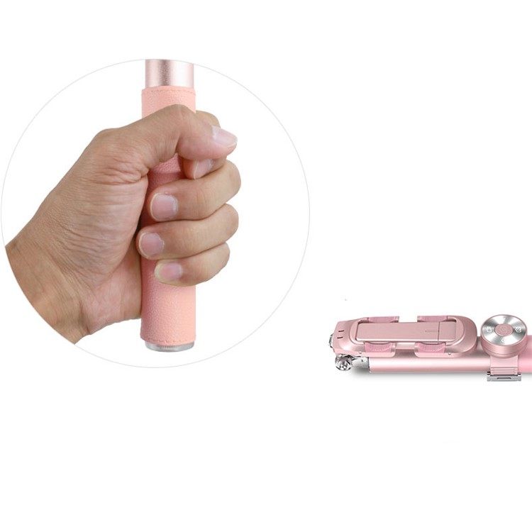 WONEW Selfie Set Extendable Selfie Stick Tripod Mount Adapter with Bluetooth Remote Shutter etc. - Rose Gold Color-2