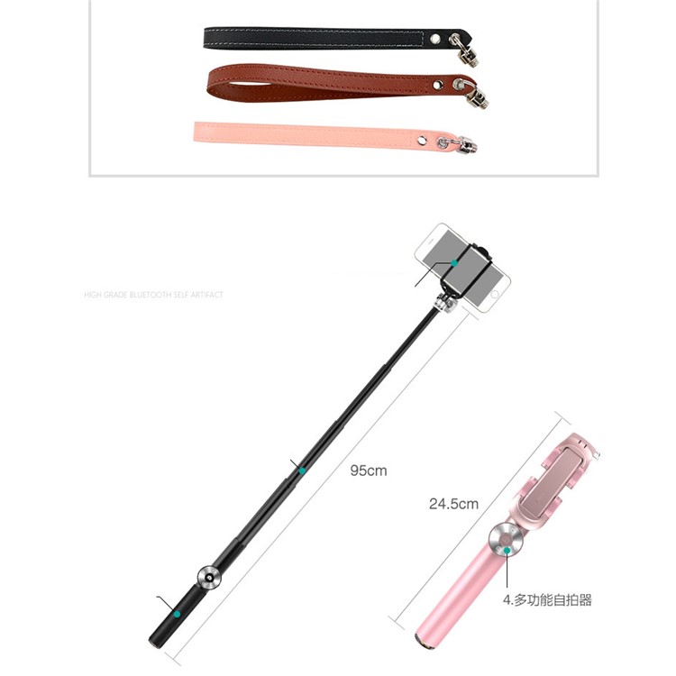 WONEW Selfie Set Extendable Selfie Stick Tripod Mount Adapter with Bluetooth Remote Shutter etc. - Rose Gold Color-3