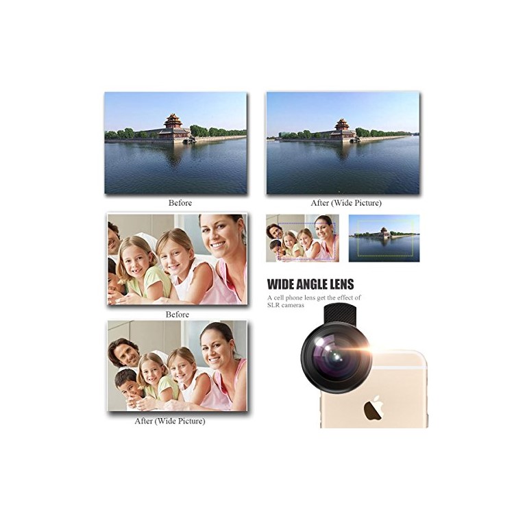 MACTREM 2 in 1 Wide Angle + Macro Universal Cell Phone Lens Kit for iPhone 6s / 6s Plus etc.-12