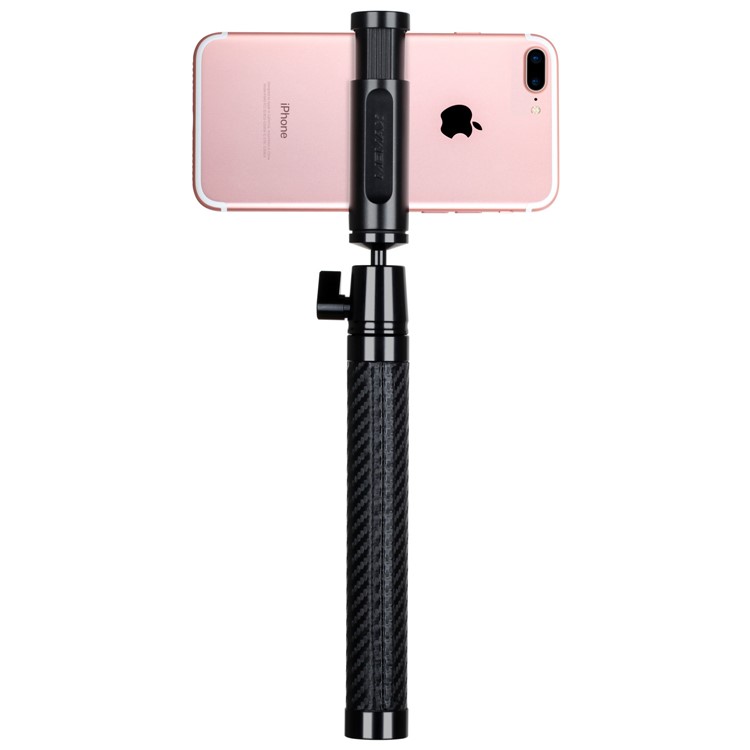 MOMAX Selfie Pro Leather Extendable Bluetooth Selfie Stick Monopod with 1/4" Screw for Phones, Gopro and Cameras - Black-2