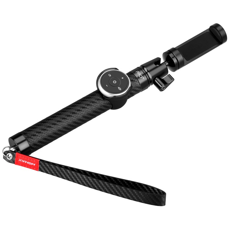 MOMAX Selfie Pro Leather Extendable Bluetooth Selfie Stick Monopod with 1/4" Screw for Phones, Gopro and Cameras - Black-6