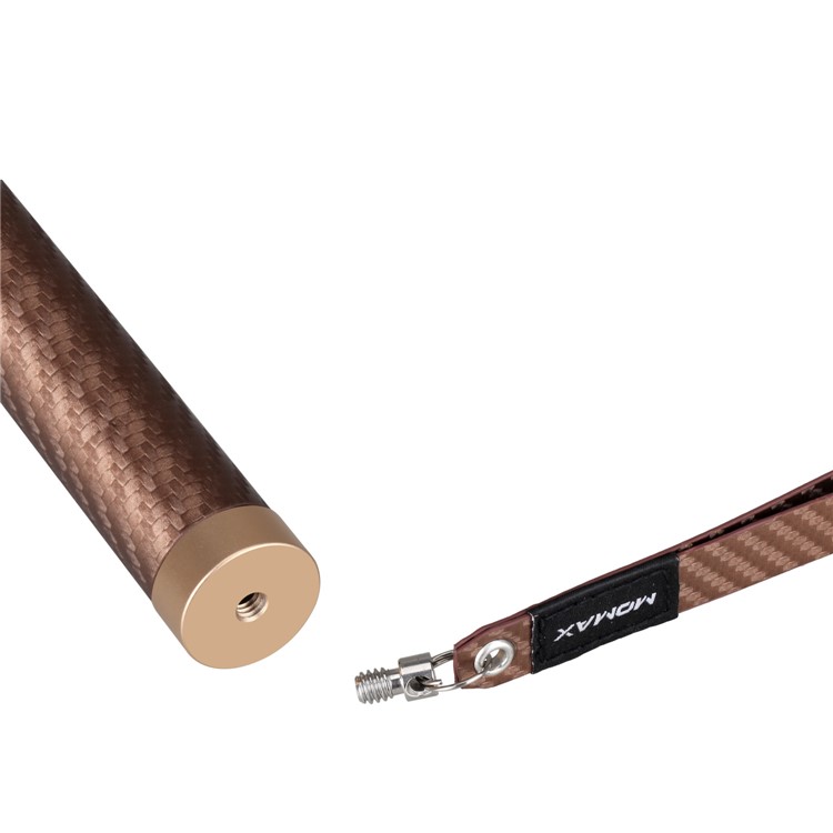 MOMAX Selfie Pro Leather Handheld Smart Bluetooth Selfie Stick Monopod for Phones, Gopro and Cameras - Gold Color-10